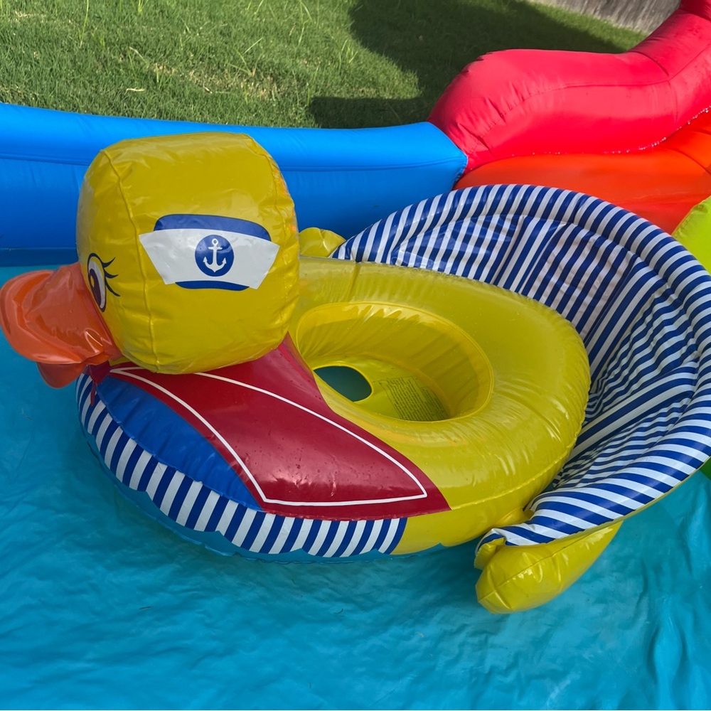 Poolmaster Baby Toddler Inflatable Pool Float Duck Yellow Blue - Picture 2 of 4